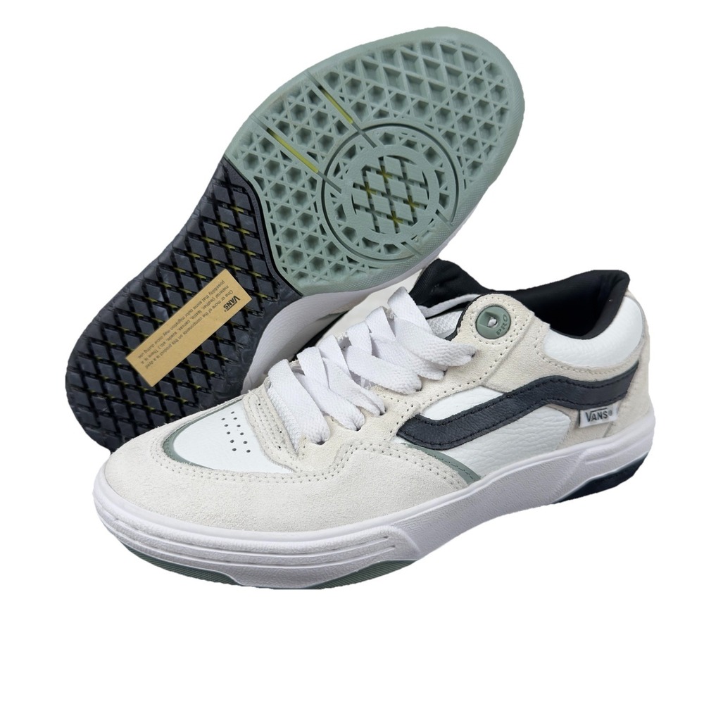 Vans Rowan 2 Suede Leather Skateboarding Shoes Black White Green Men's 5.5